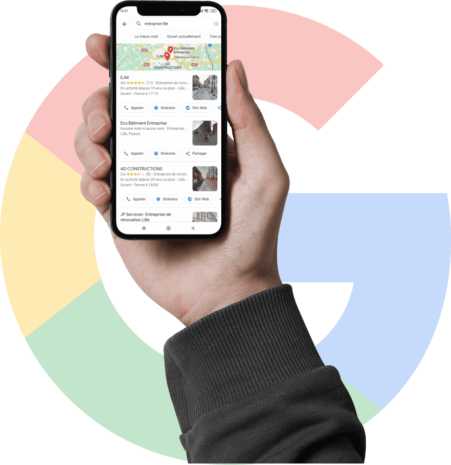 Mockup d'une recherche sur Google